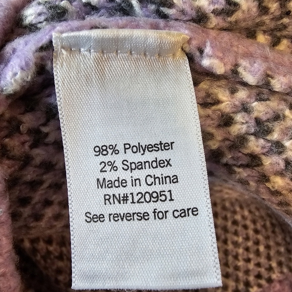 SO Crewneck Drop-Shoulder Pullover Cropped Sweater, Purple Butterflies, Size XS - Picture 9 of 10